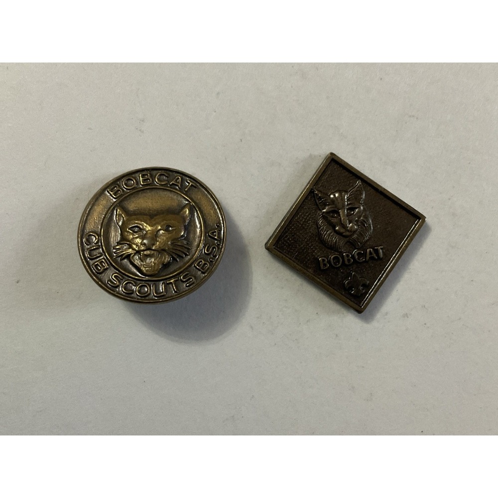 Vintage Cub Boy Scouts of America BSA BOBCAT Lapel Pin Lot Of 2 Pinbacks